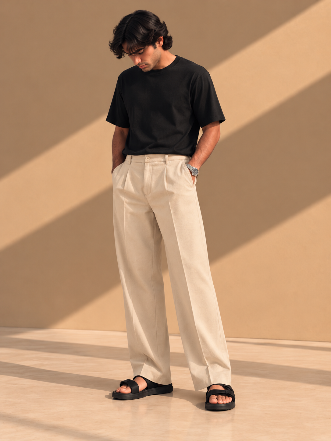 Korean Pant - Champagne Sand